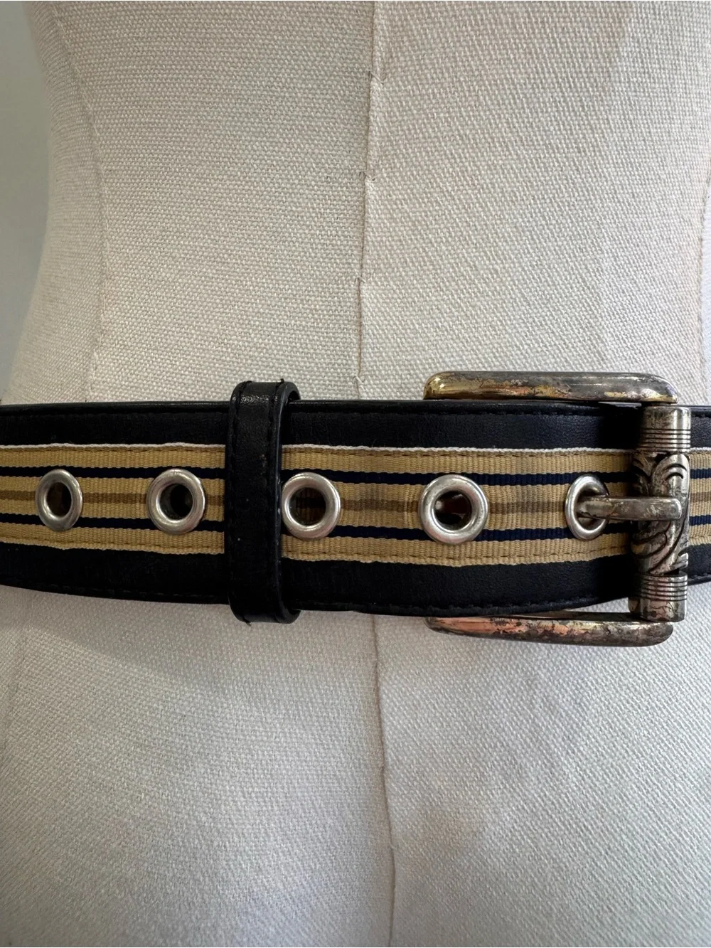 Ariat Leather & Fabric Stripe Belt | Size 34/85 | Style E106032